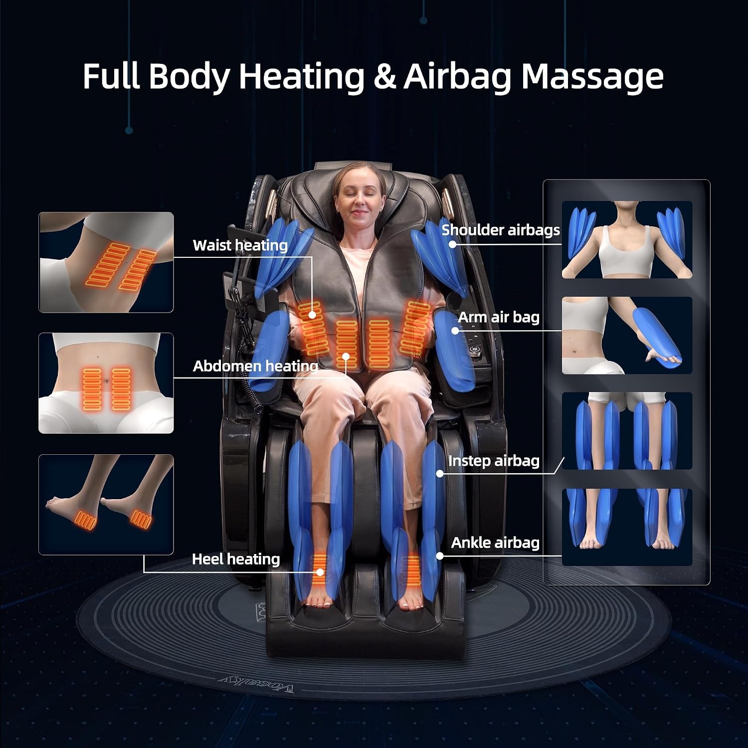 4D Massage Chairs Full Body Sl-Track Zero Gravity Massage Chair Recliner Shiatsu with Heat, AI Voice Control, Foot Roller & 3-Zone Heating - Home Electric Massager for Mom/Wife/Dad/Home Office