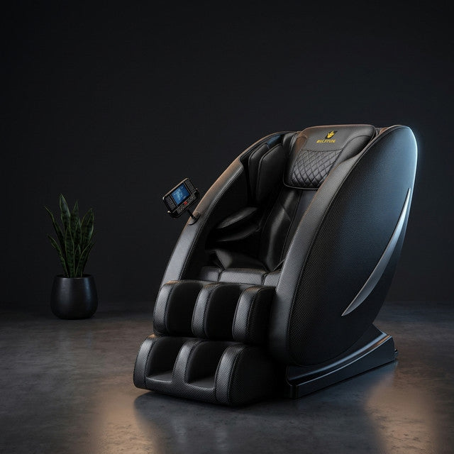 Massage Chair Recliner with Zero Gravity, Full Body Massage Chair with Heating, Bluetooth Speaker, Airbags, Foot Roller — Studio Shot