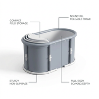 Portable Foldable Bath Tub for Adults No Installation Needed Large Separate Hot SPA Soaking Ice Bathtub Gray — Lifestyle