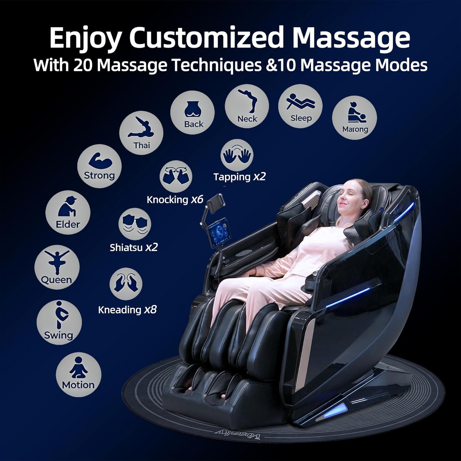 4D Massage Chairs Full Body Sl-Track Zero Gravity Massage Chair Recliner Shiatsu with Heat, AI Voice Control, Foot Roller & 3-Zone Heating - Home Electric Massager for Mom/Wife/Dad/Home Office