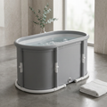 Portable Foldable Bath Tub for Adults No Installation Needed Large Separate Hot SPA Soaking Ice Bathtub Gray