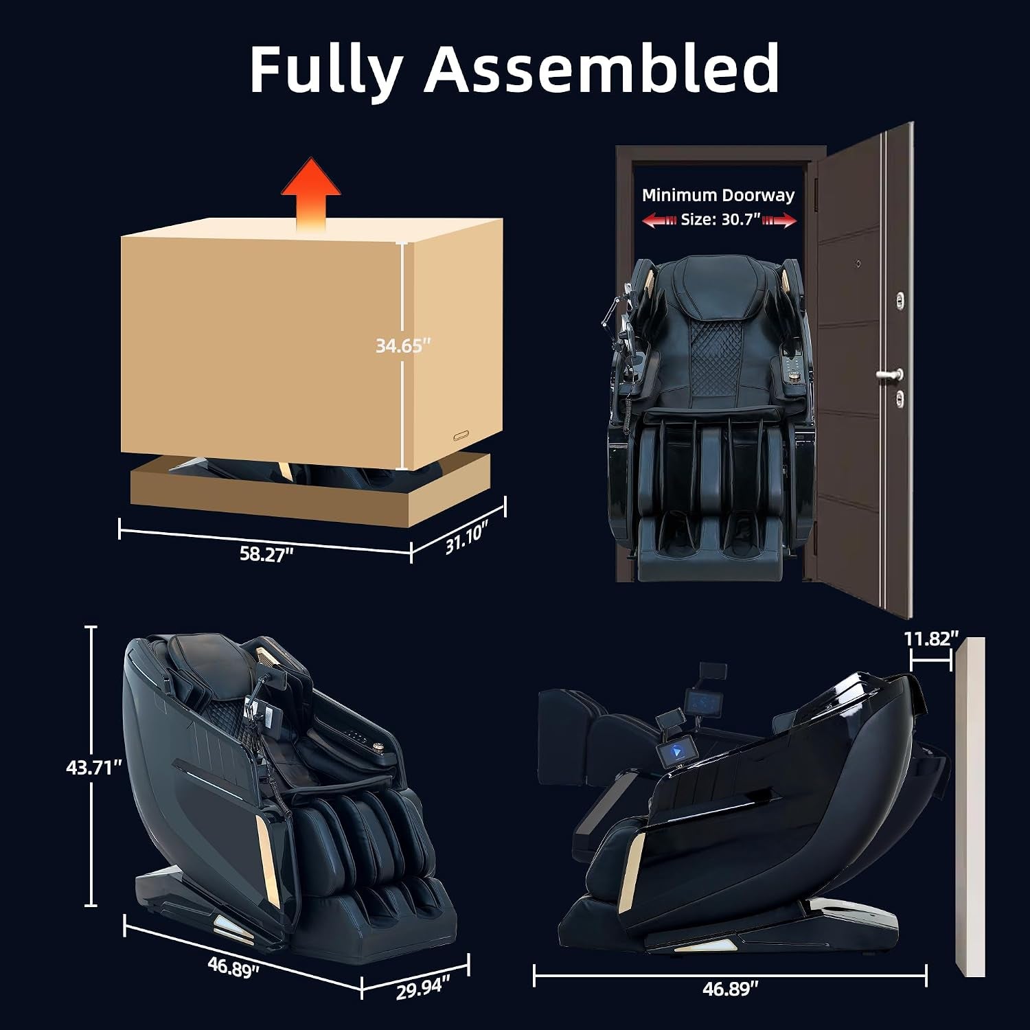 4D Massage Chairs Full Body Sl-Track Zero Gravity Massage Chair Recliner Shiatsu with Heat, AI Voice Control, Foot Roller & 3-Zone Heating - Home Electric Massager for Mom/Wife/Dad/Home Office
