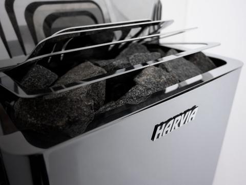 Harvia HSW6U1B The Wall Series SW60 6kW Black Stainless Steel Sauna Heater