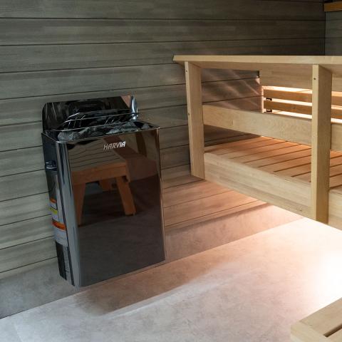 Harvia HSW6U1B The Wall Series SW60 6kW Black Stainless Steel Sauna Heater