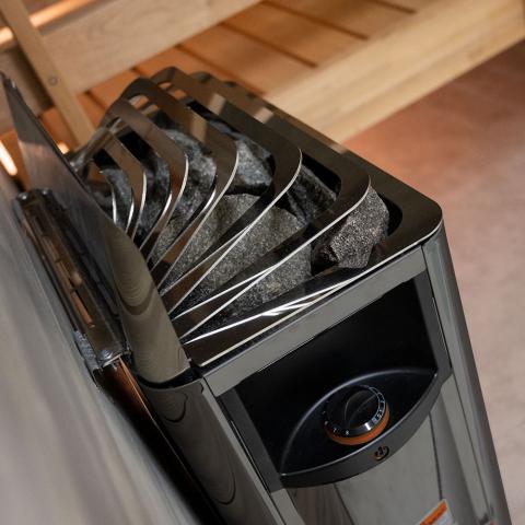 Harvia HSW6U1B The Wall Series SW60 6kW Black Stainless Steel Sauna Heater