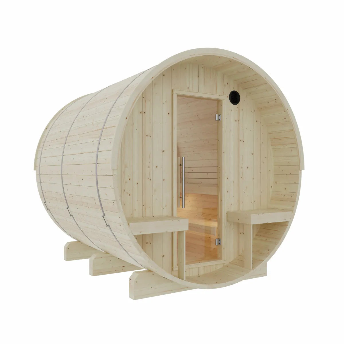 Helsinki Finnish Barrel Sauna with Terrace and WiFi Heater - Finnish Sauna Builders