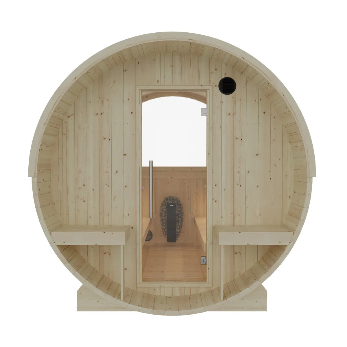 Helsinki Finnish Barrel Sauna with Terrace and WiFi Heater - Finnish Sauna Builders