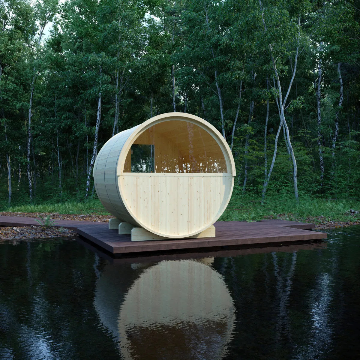Vassa Finnish Barrel Sauna with WiFi Heater - Finnish Sauna Builders
