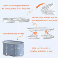 Portable Foldable Bath Tub for Adults No Installation Needed Large Separate Hot SPA Soaking Ice Bathtub Gray