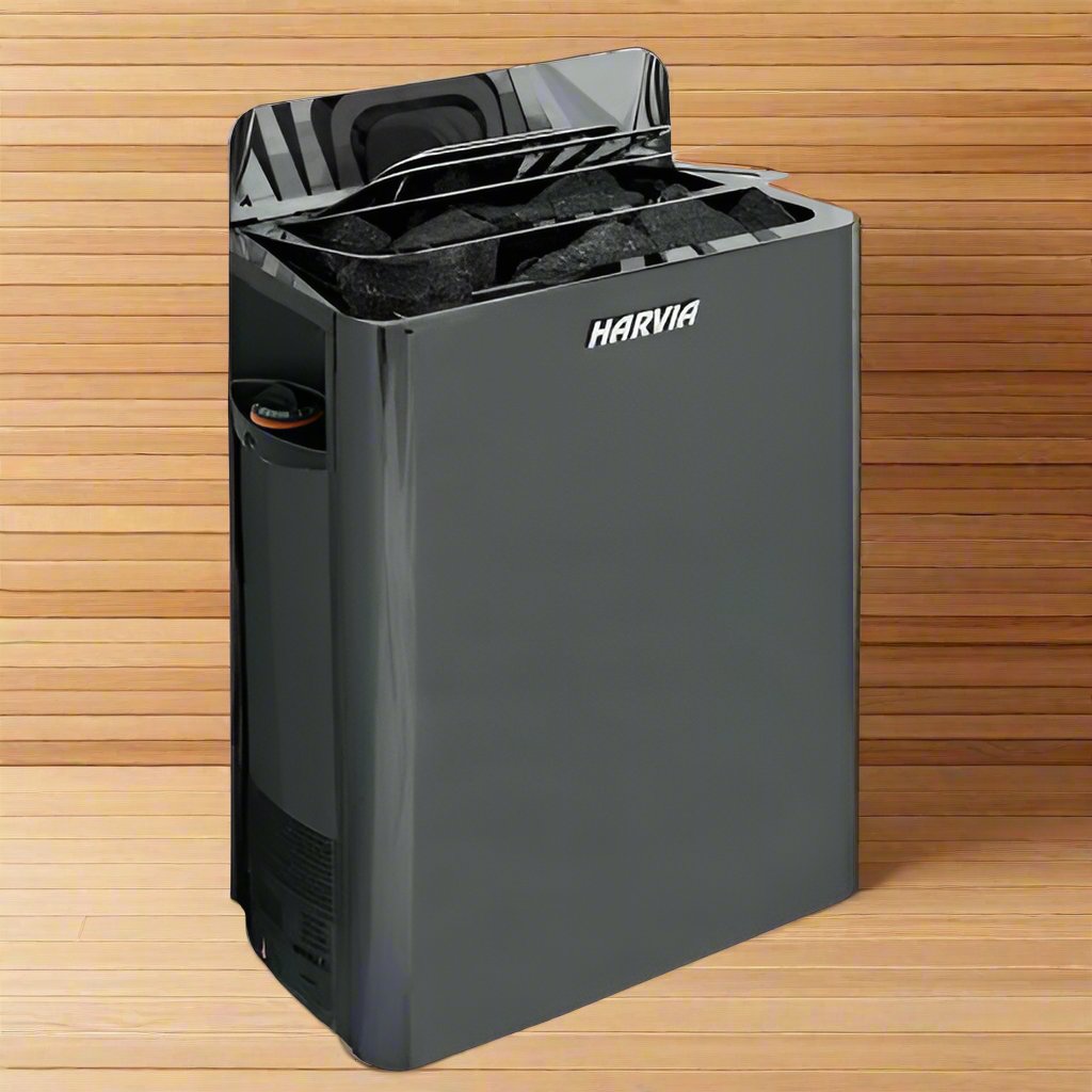 Harvia HSW6U1B The Wall Series SW60 6kW Black Stainless Steel Sauna Heater