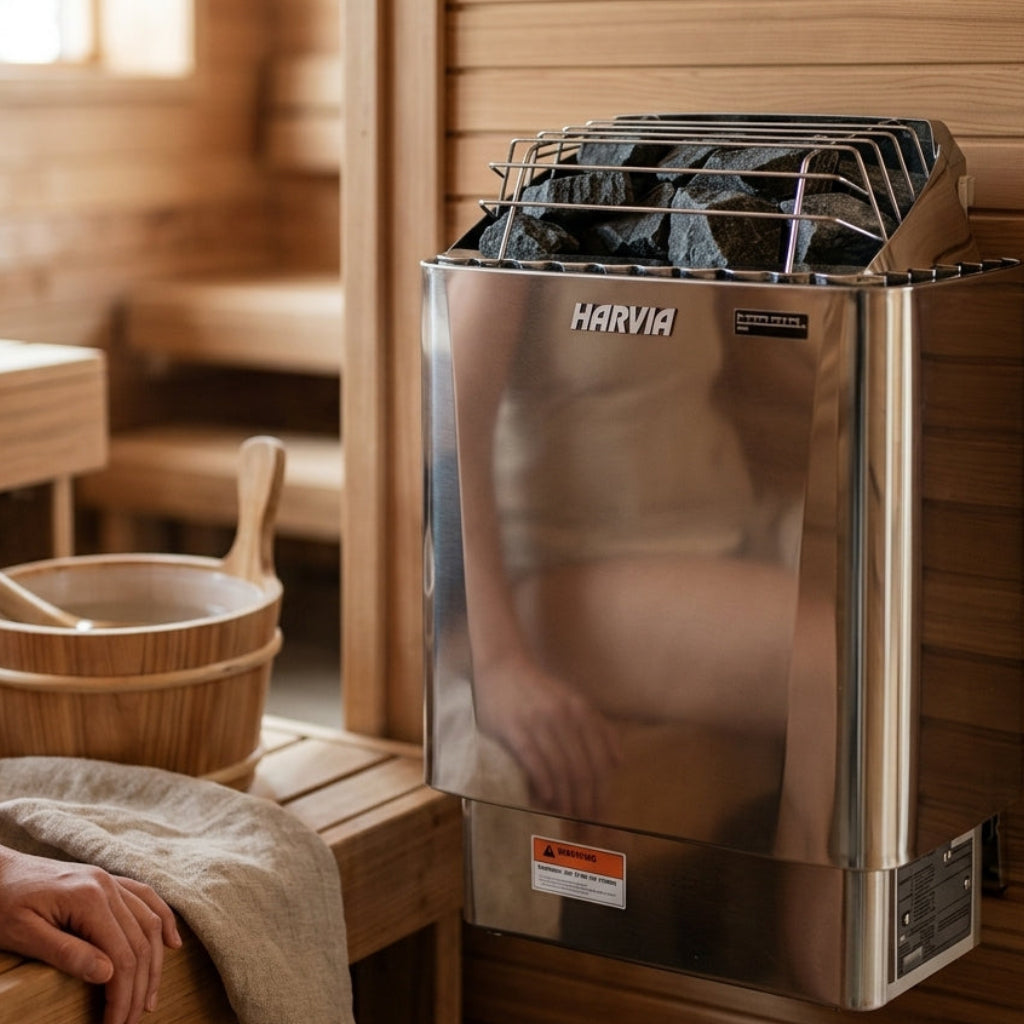 Harvia KIP60W JH60W2401 Kip Series 6kW Stainless Steel Sauna Heater at 240V 1PH Stainless Steel